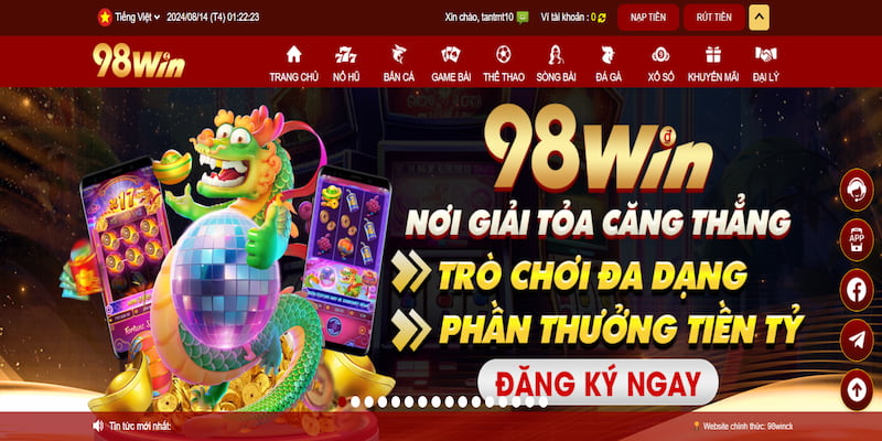 98WIN đang là địa chỉ giải trí trực tuyến ăn khách bậc nhất hiện nay